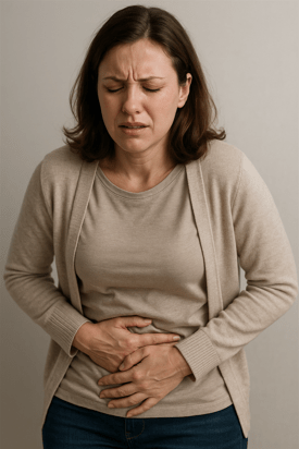 mulher com dor intensa severa por endometriose profunda