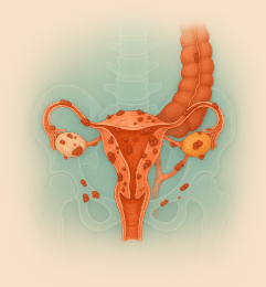 útero, ovários, tubas uterinas e retossigmoide com endometriose